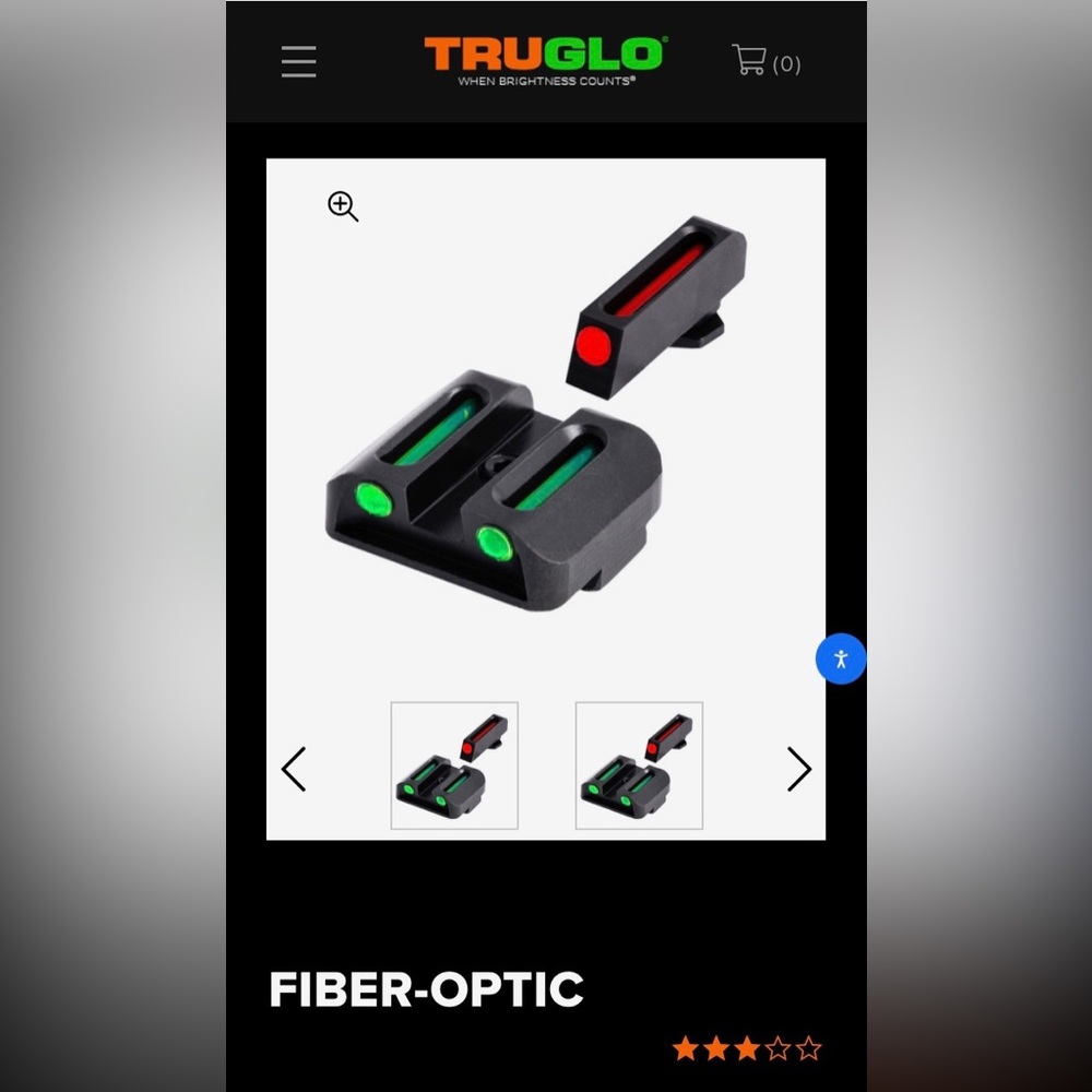Brand New Original Packaging TRUGLO FIBER OPTIC SIGHTS FOR GLOCK